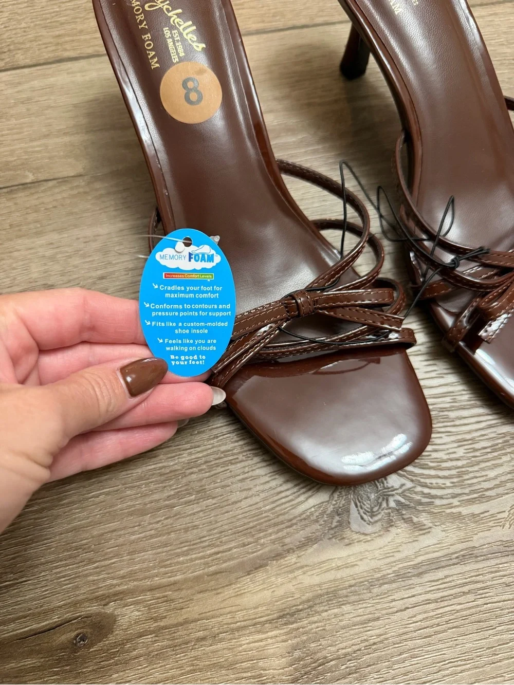 Angels Brown Bow-Strap Slide Sandals